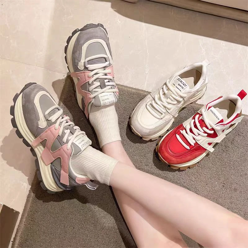 时尚厚底增高阿甘鞋女新款百搭透气小个子运动休闲鞋11E49