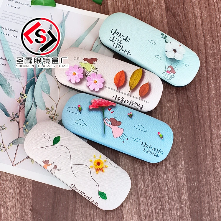 二百个印logo棉花大梭眼镜盒抗压韩版卡通便携学生儿童近视镜铁盒