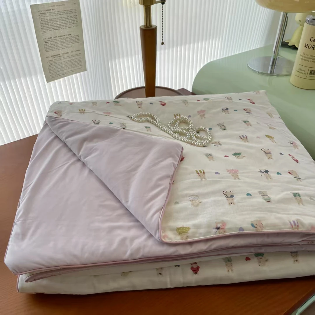 适禾家冰纱全棉双层纱夏被空调被单件透气亲肤可机洗