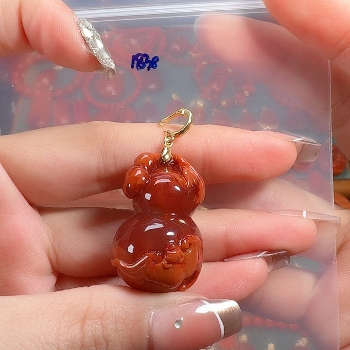 南红玛瑙银S925镶嵌吊坠