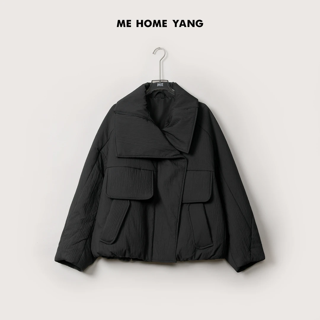 ME【风琴褶外套】绵羊毛填充褶皱肌理厚实保暖厚款百搭棉服MEQA5511