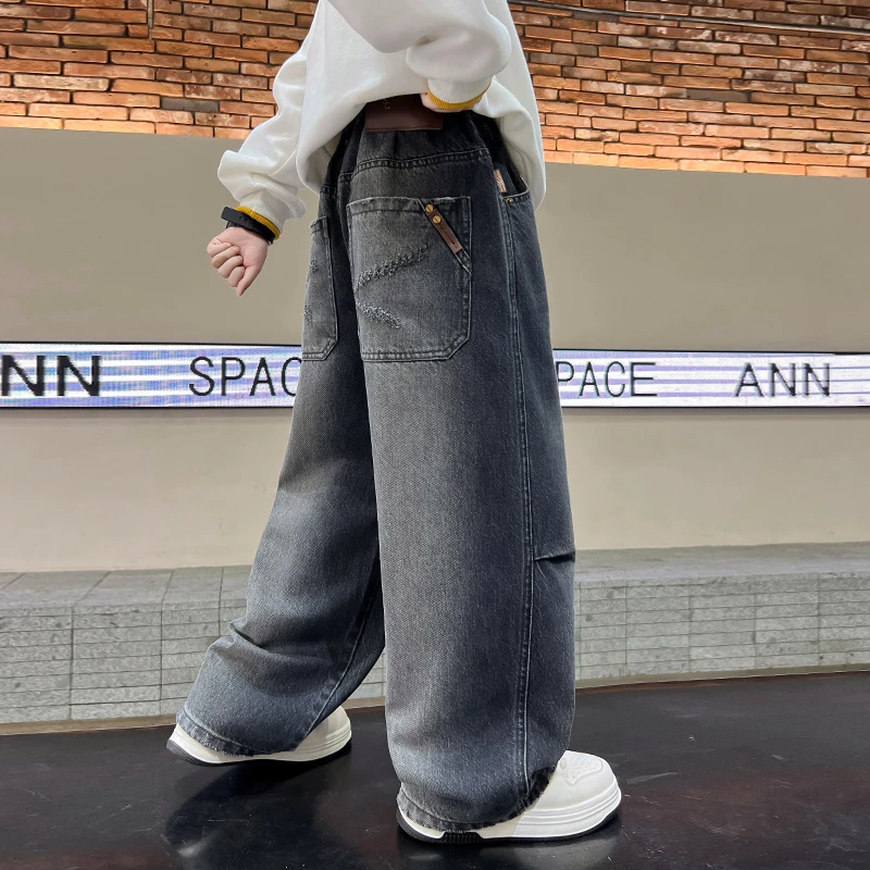 男童牛仔裤春秋款2025新款儿童秋装裤子大男孩秋季直筒裤帅洋气潮