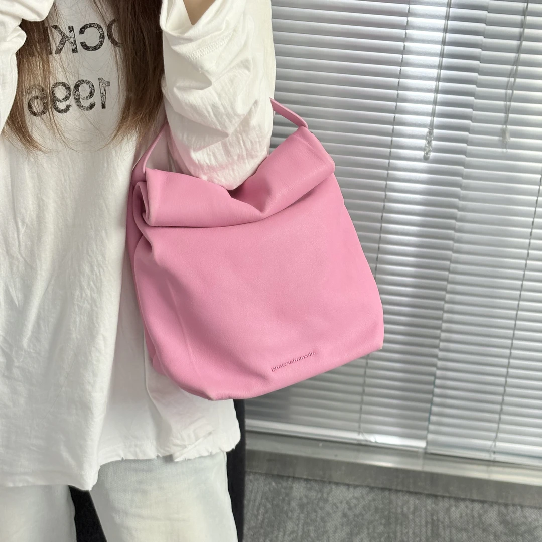 95新 Alexander McQueen/亚历山大·麦昆 亚历山大王粉色手提包