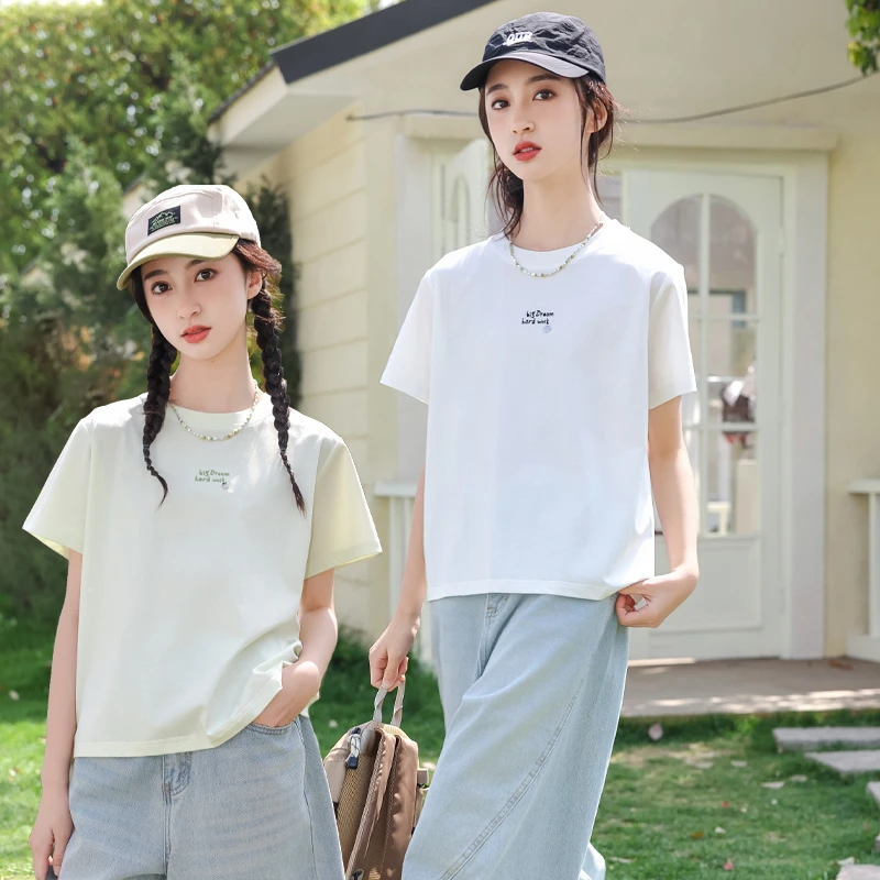 骄骄虎女童夏季薄款短袖t恤2025新款初中生圆领百搭半袖上衣7242