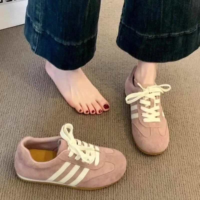 2025年春季复古德训鞋女鞋新款平底阿甘鞋运动鞋轻便休闲软底单鞋