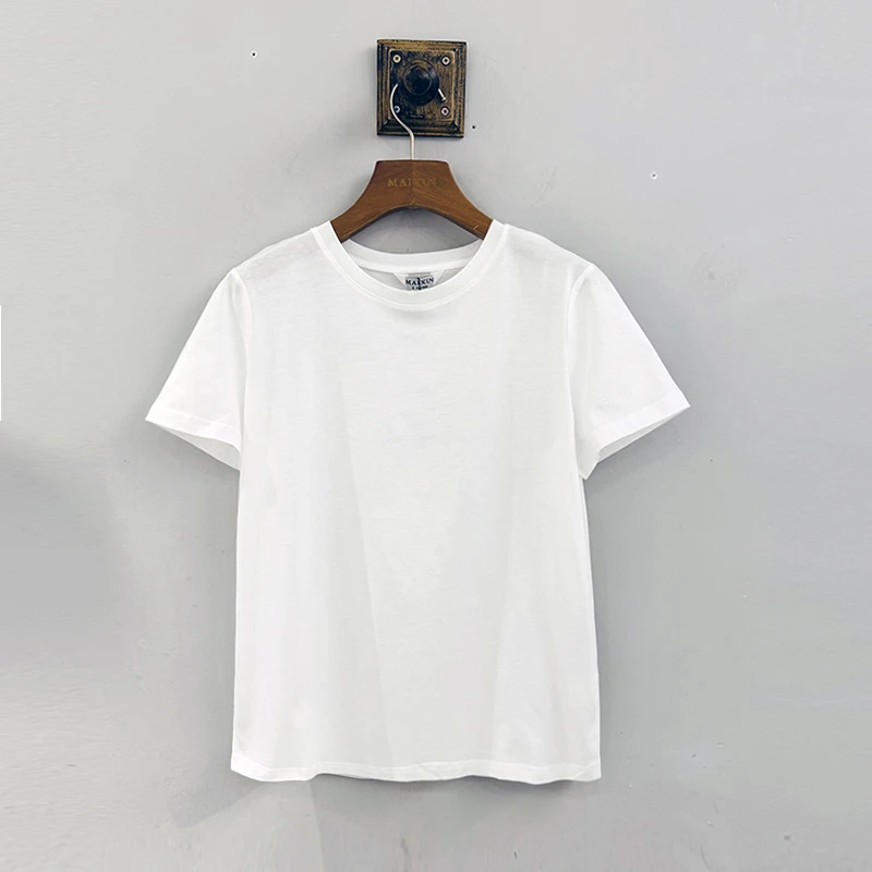 TXSFS99A麦寻2025夏时尚气质显瘦简约通勤短袖T恤纯色百搭上衣女
