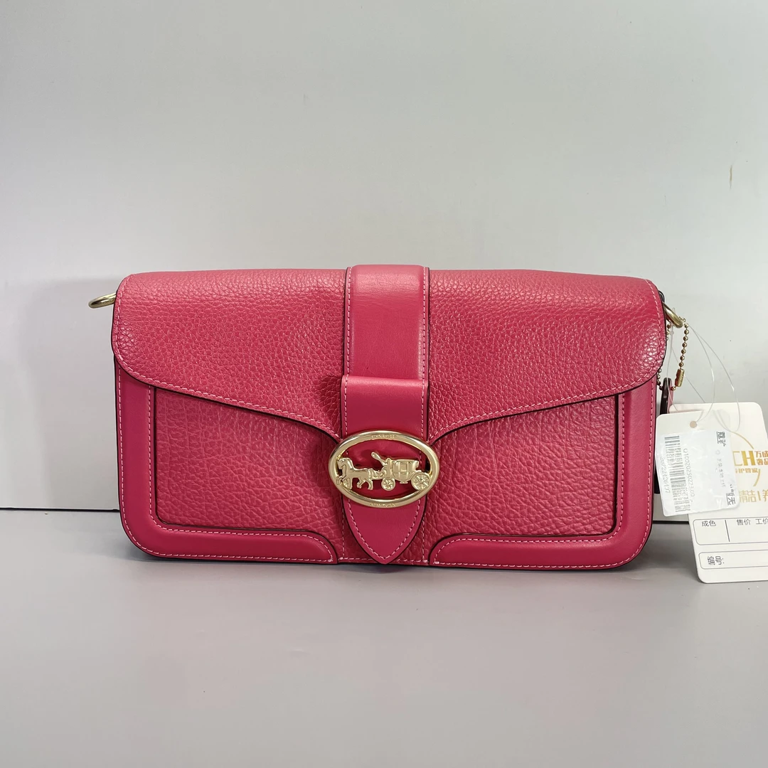 99新 COACH/蔻驰 Georgie27枚粉色酒神包27x14x7cmE022810