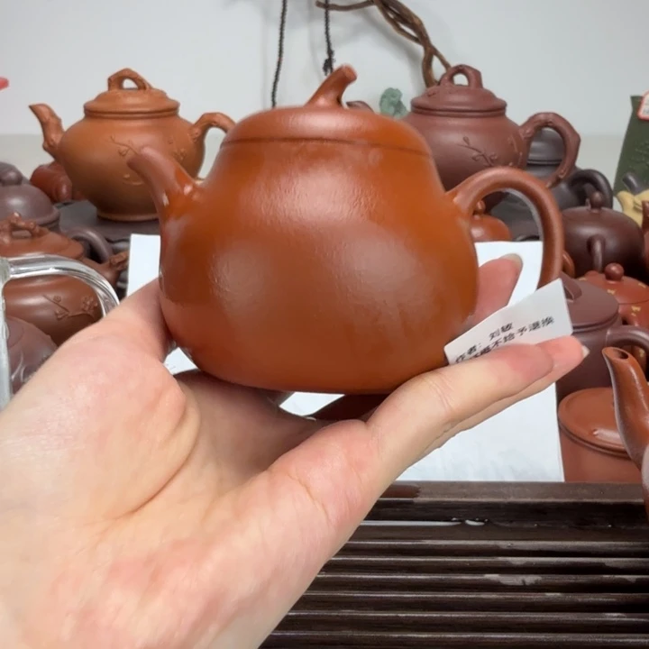 茶壶紫砂茄瓜朱泥全手