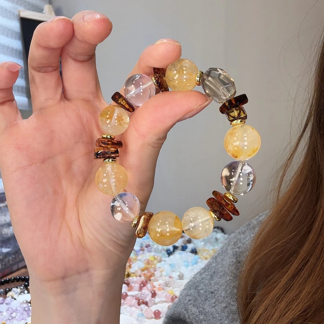 烟晶手链银S925镶嵌