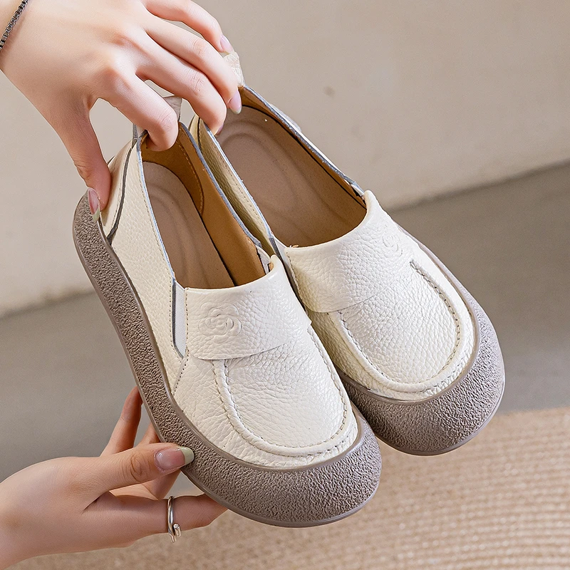 16号款2188-1米白色妈妈鞋休闲百搭女鞋单鞋夏季透气休闲鞋