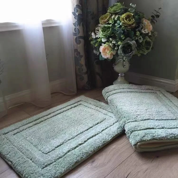 绿色外贸回字型简约浴室吸水地垫卫生间卫浴地毯43*61cm