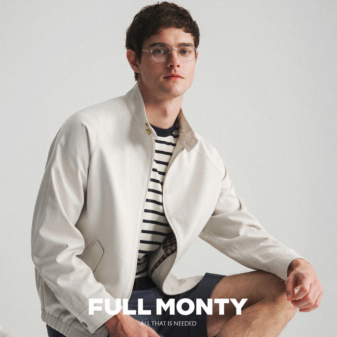 春夏男士休闲混纺双拉链哈灵顿夹克外套上衣