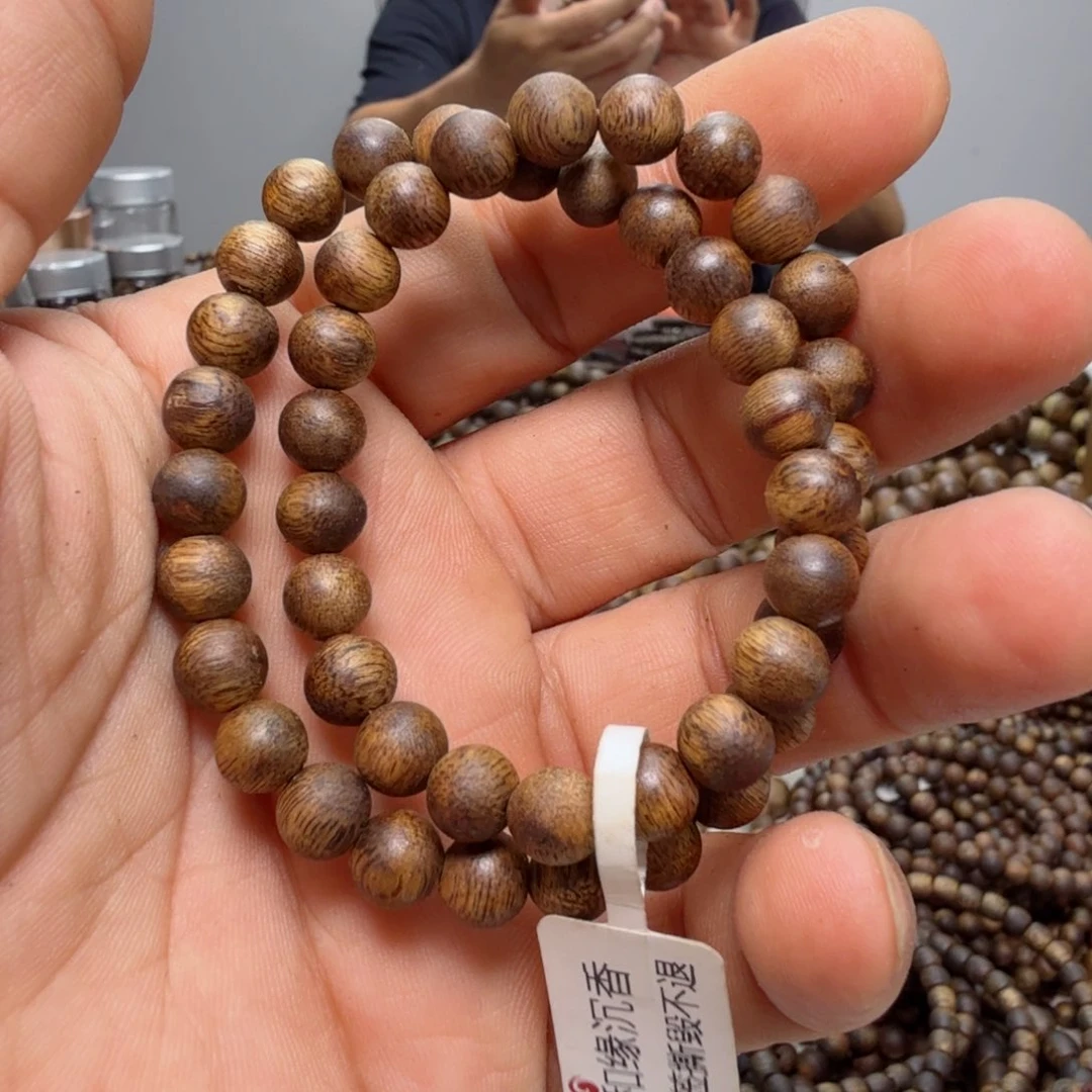 手串沉香圆珠 0.7 双圈手串