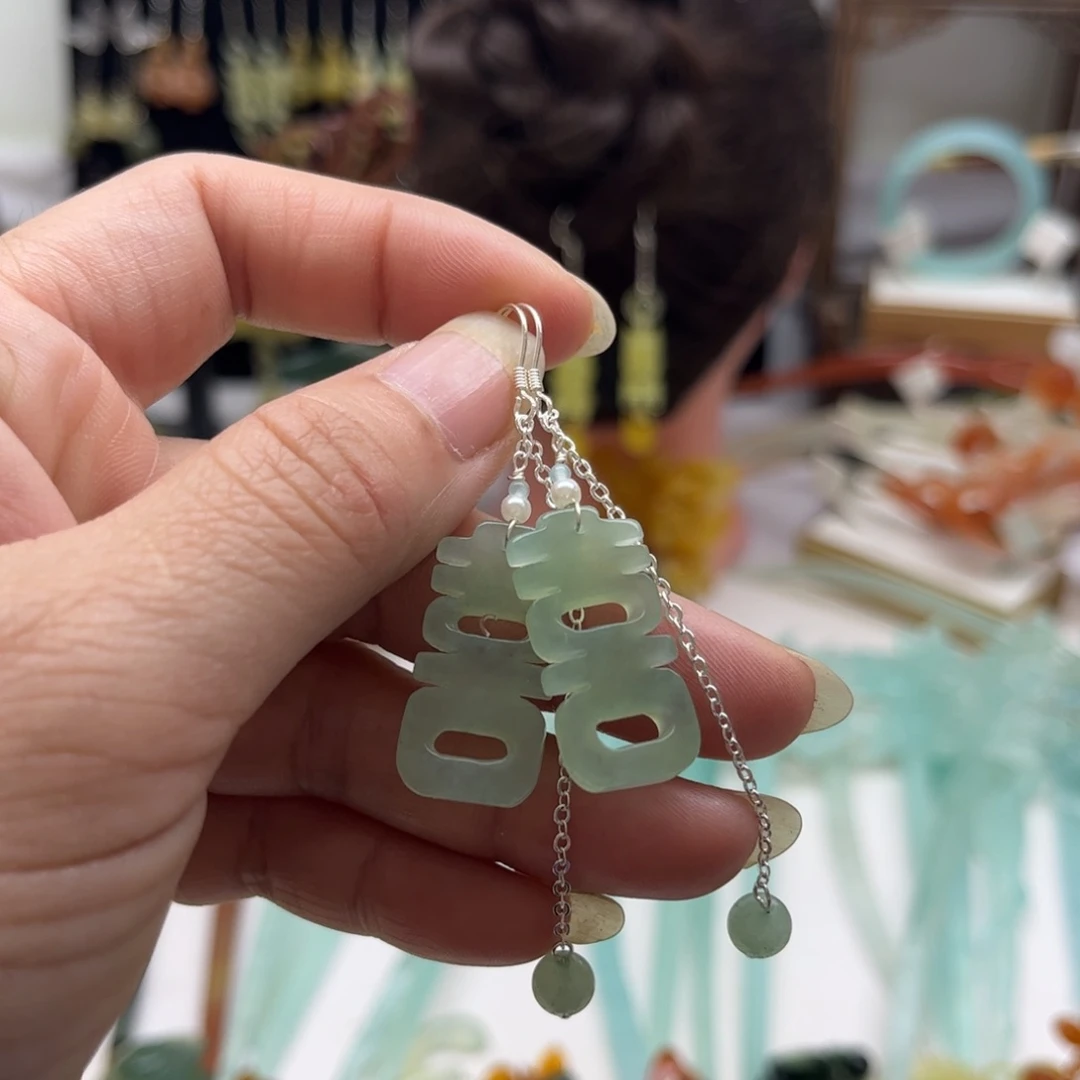 蛇纹石玉发饰合金