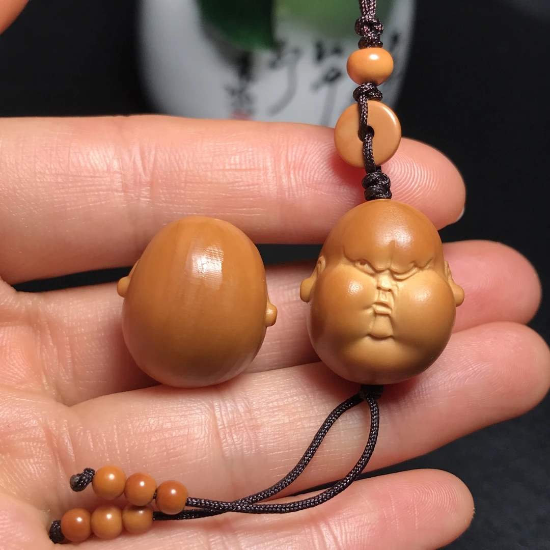 橄榄核雕刻淘气单籽手机挂件吊坠人生百态单颗男女配饰文玩手把件