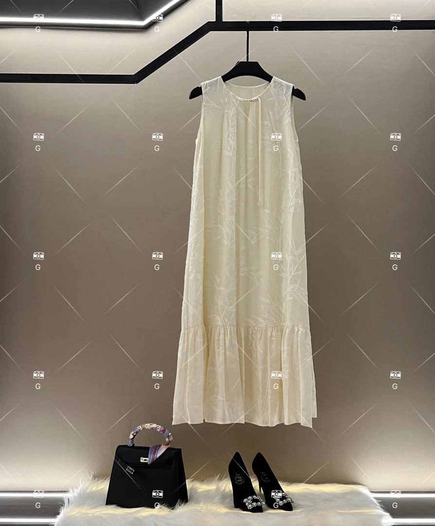 【齐】夏季新款复古时尚百搭印花无袖连衣裙 H-728