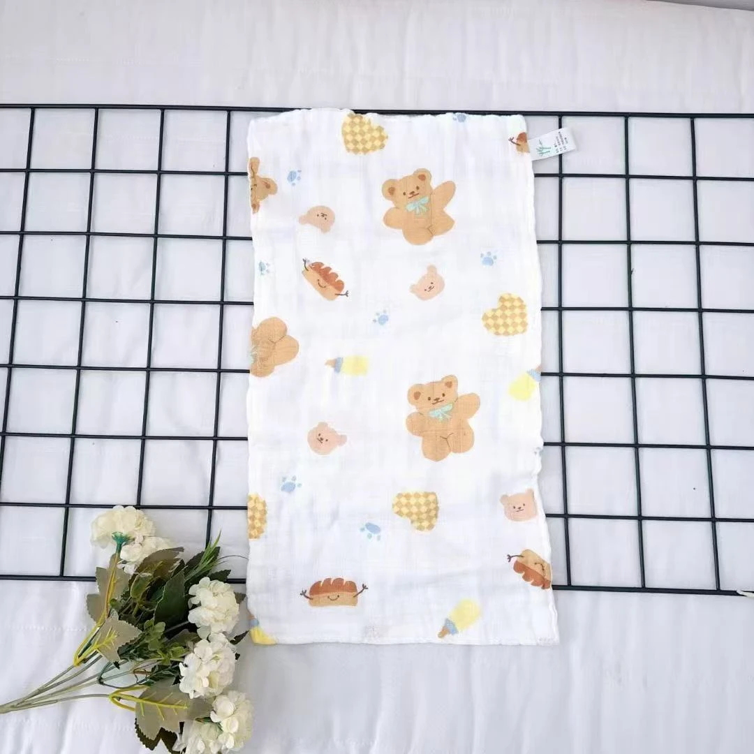 四层纱布长方形竹棉童巾婴儿纱布方巾25*50  柔软全棉新生儿