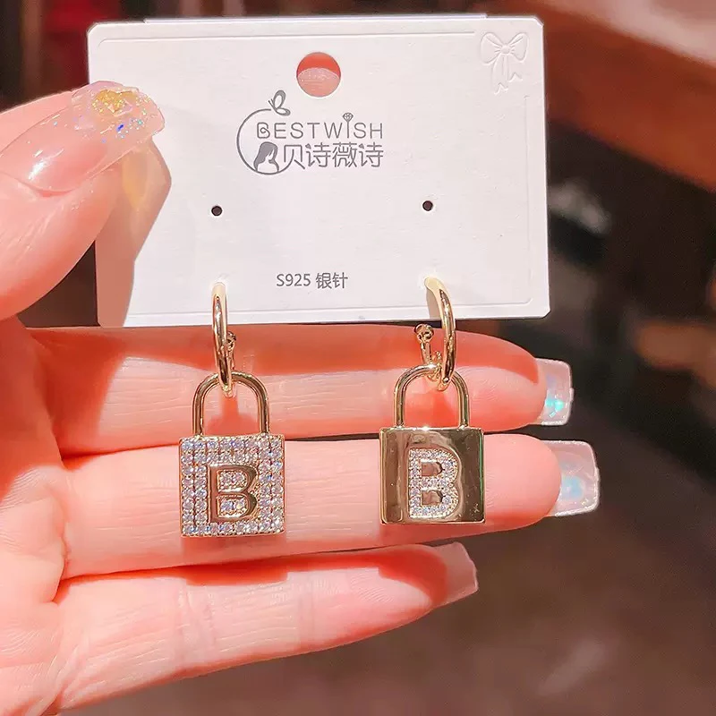 铜合金耳饰 简约耳环镶钻耳饰精致满钻时尚设计感轻奢气质