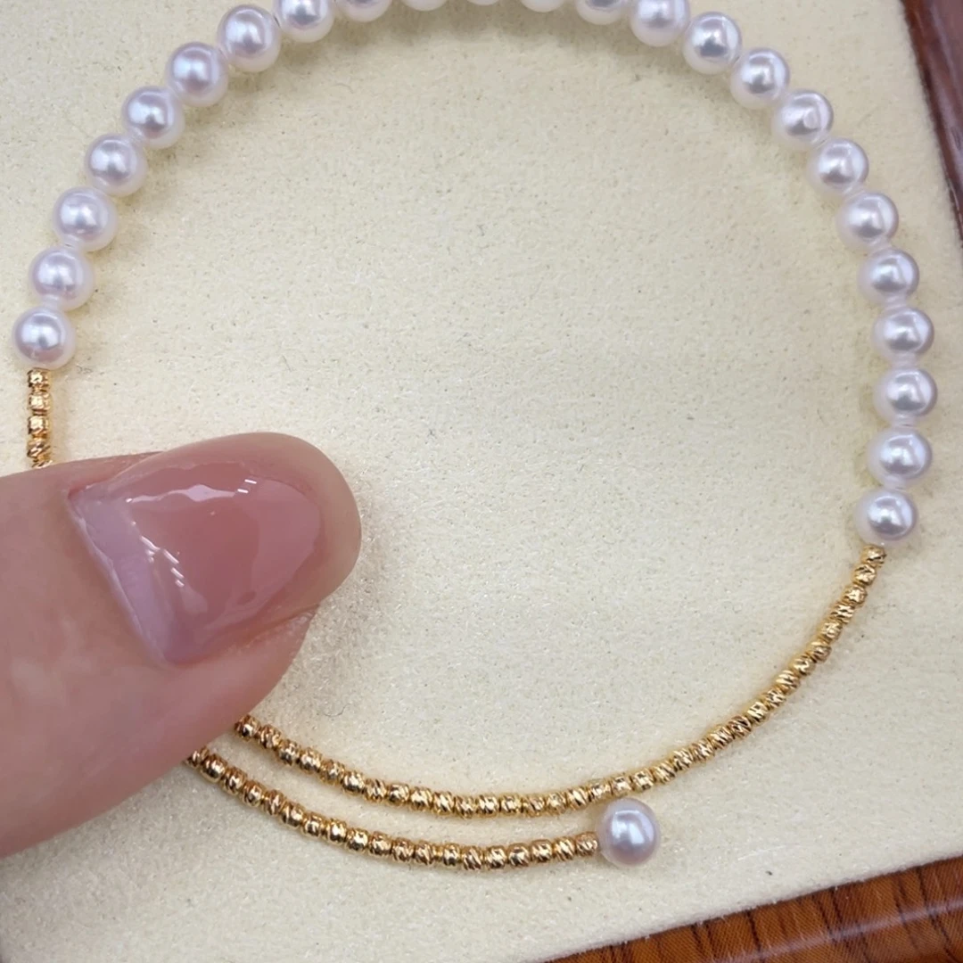 淡水珍珠手镯银S925镶嵌