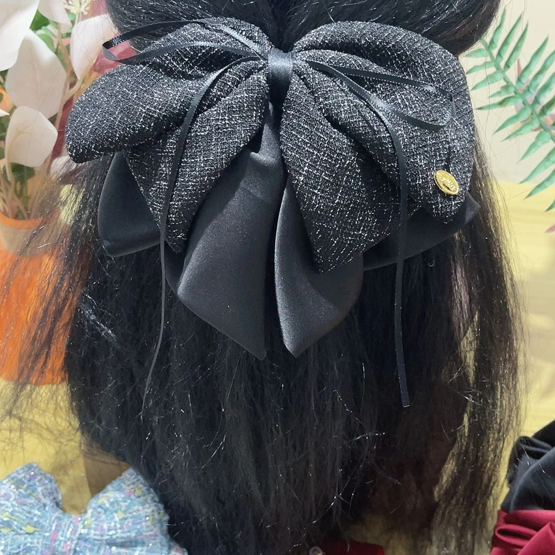 皮质铁合金蝴蝶结发夹