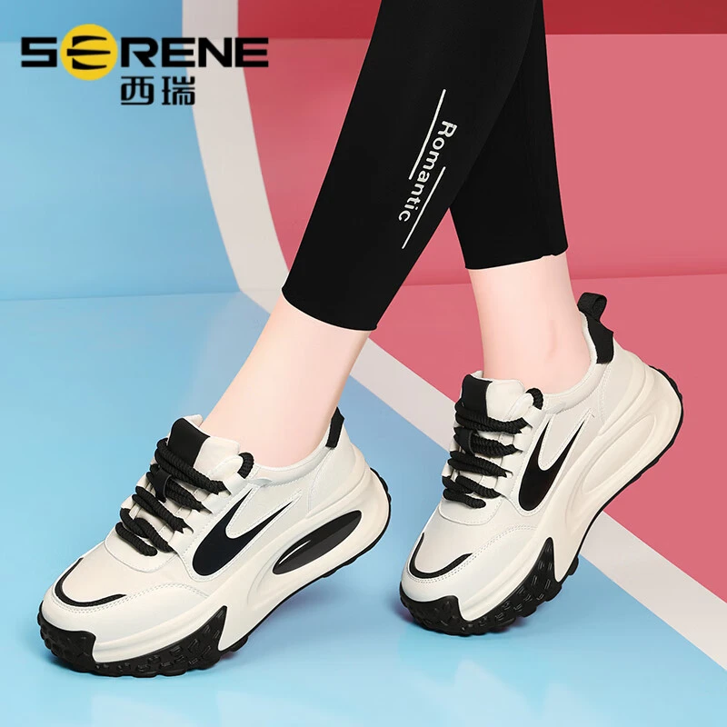 西瑞新款通用优雅风交叉绑带条纹透气单鞋低帮软底方头