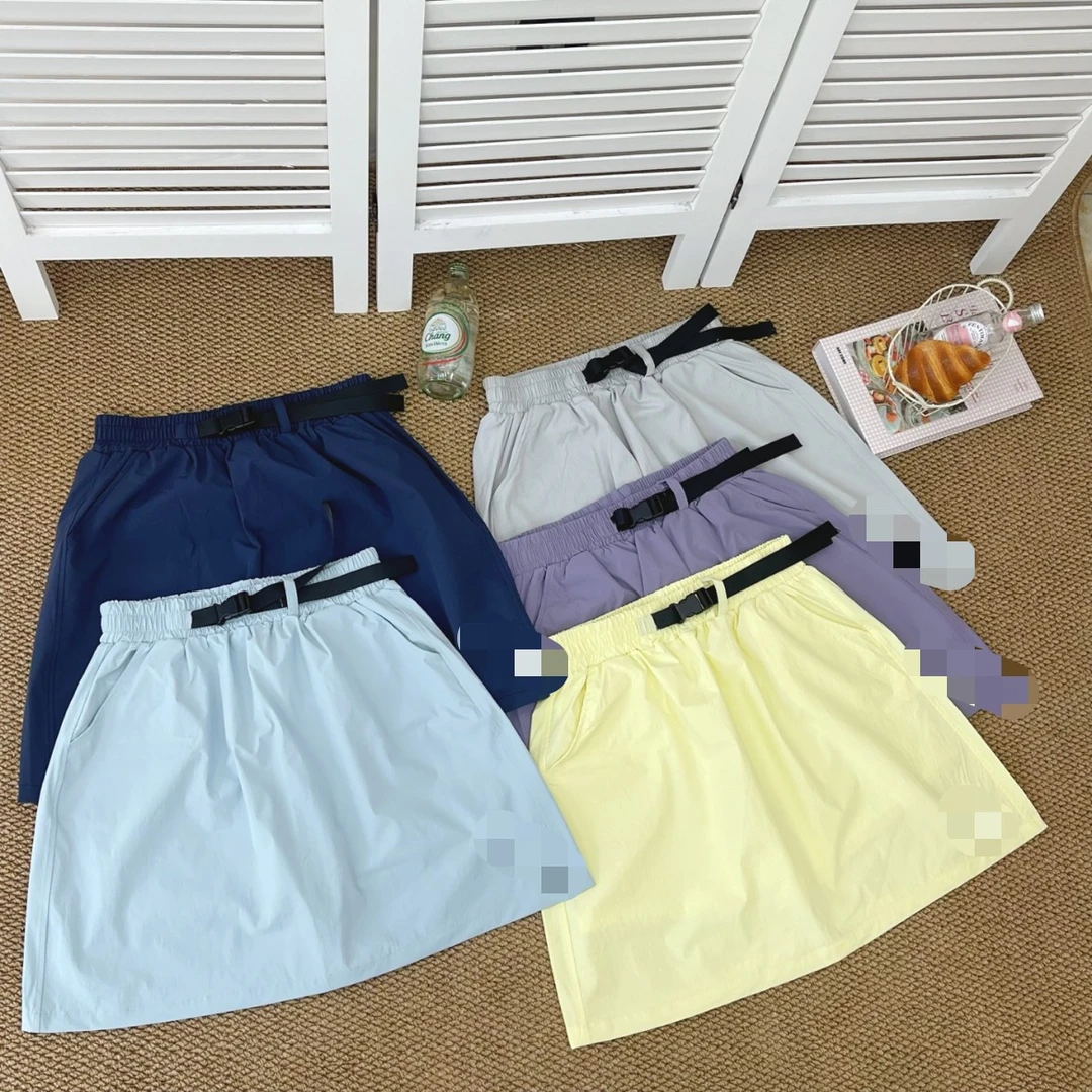 2025东大门韩订刺绣抽绳休闲短裙