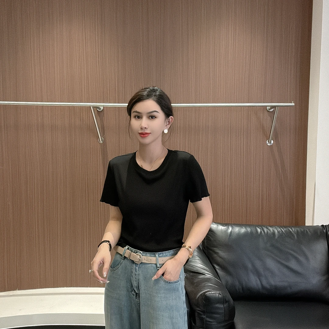 鑫燃KIKI 【高定女装】正肩修身显瘦T恤 82138 UU