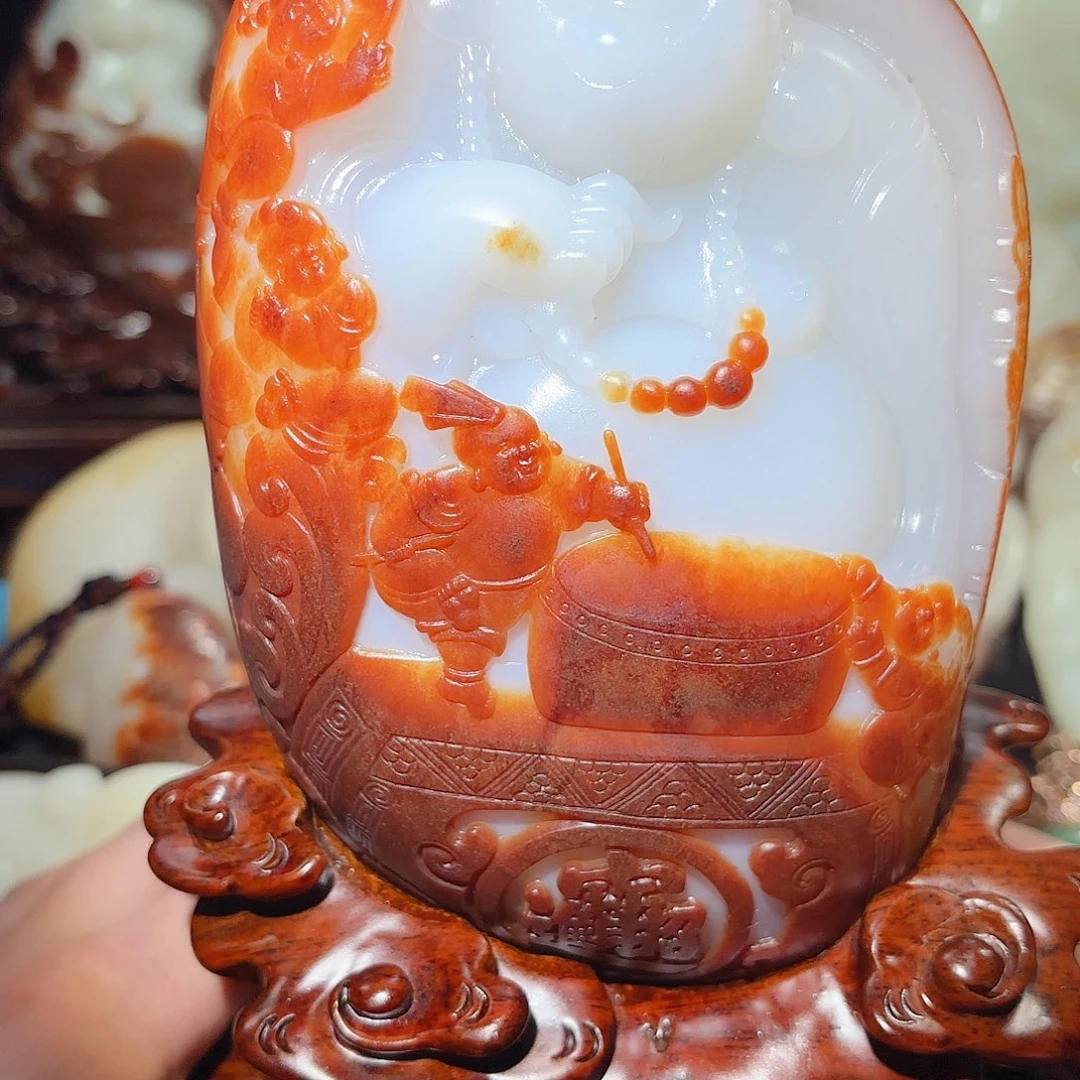 和田玉摆件未镶嵌海**川