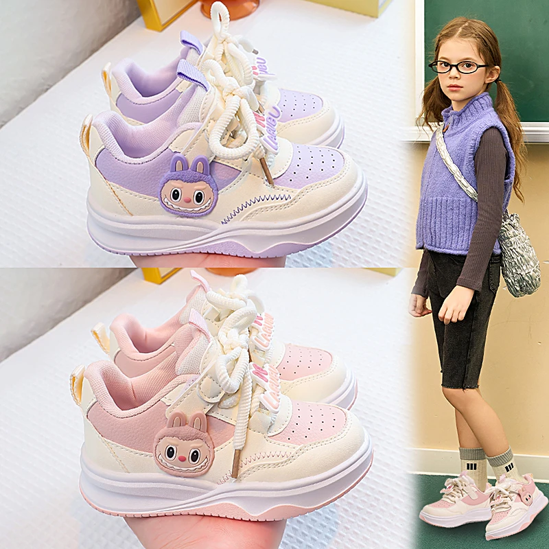 拉布布女童鞋子2025新款春秋儿童运动小白鞋软底休闲板鞋女孩学生