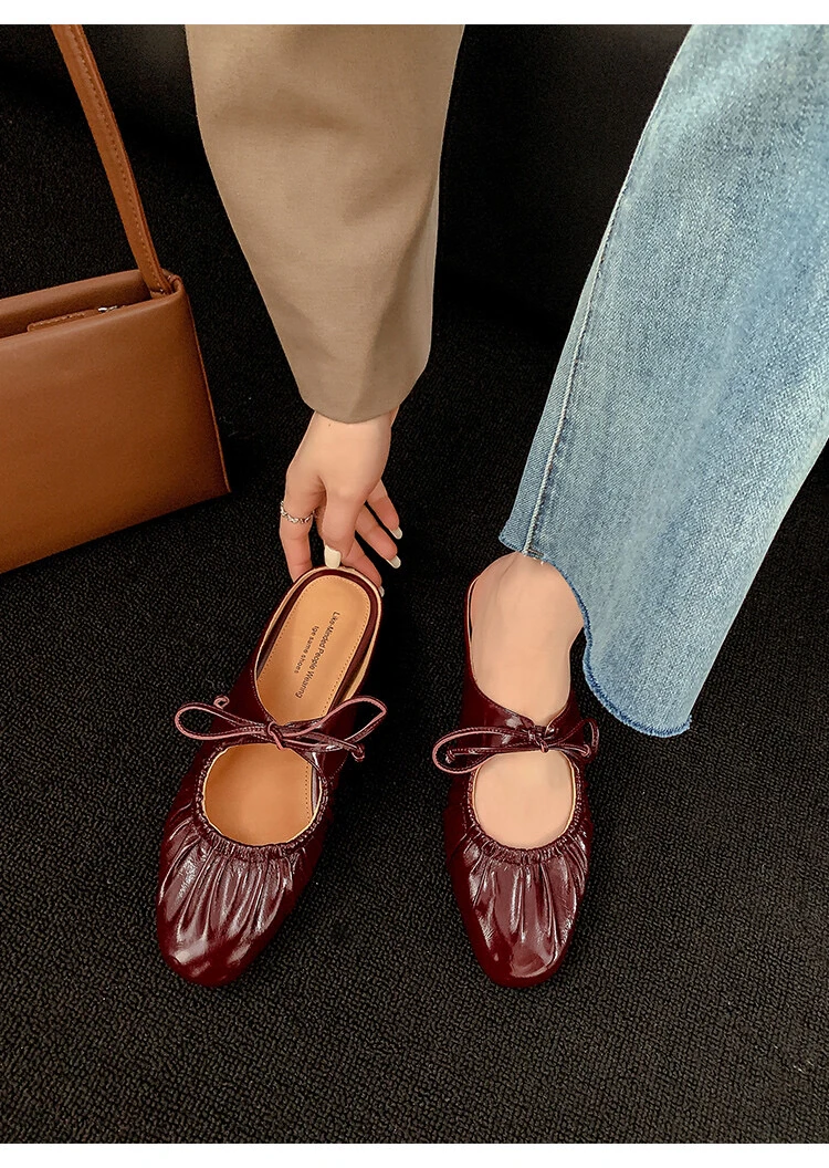 Sweet-7方头韩版包头凉鞋春季中跟温柔夏季春夏平底包风包头拖