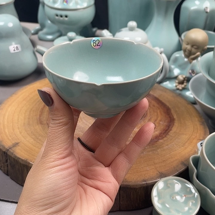 瓷片鸡心杯微瑕82