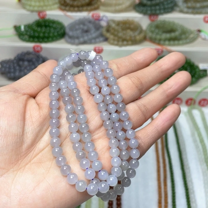 和田玉颈饰未镶嵌搬****朵6mm