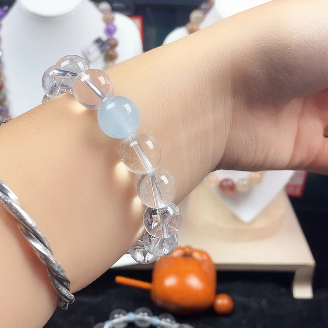 银S925镶嵌手链烟晶