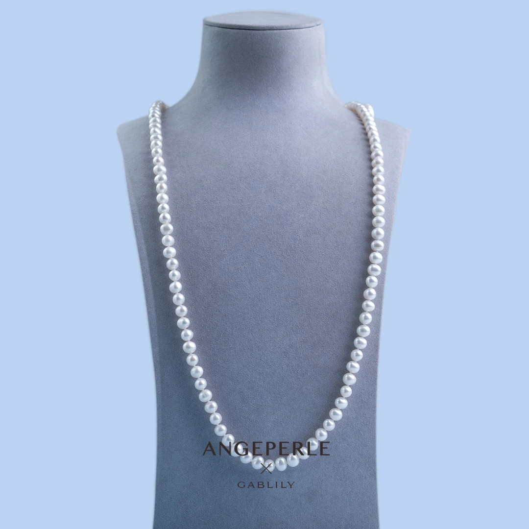 天使之泪淡水珍珠85公分毛衣链6-7mm百搭轻奢时尚长款【珠珠推荐】