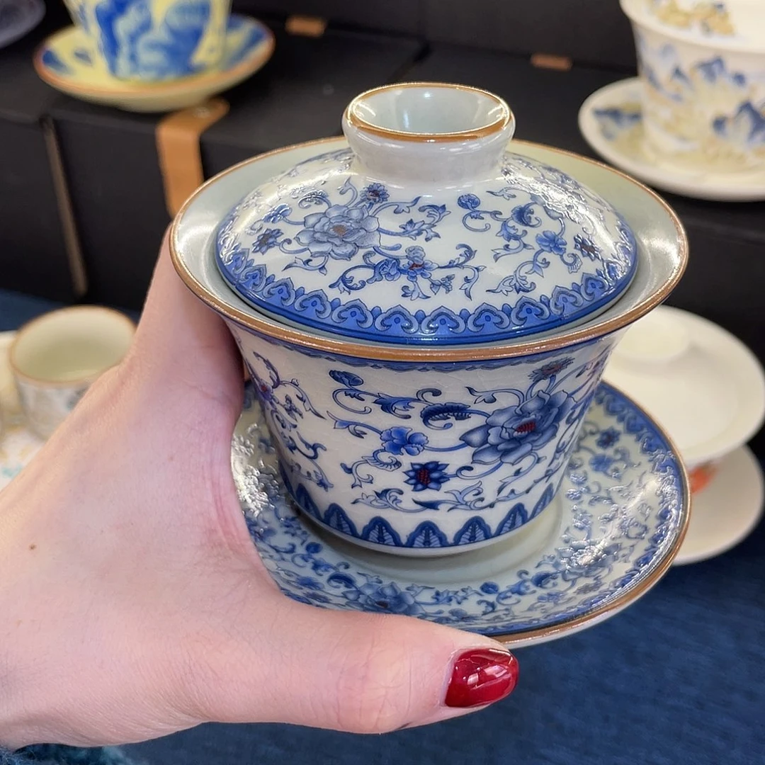 陶景德陶瓷盖碗茶具