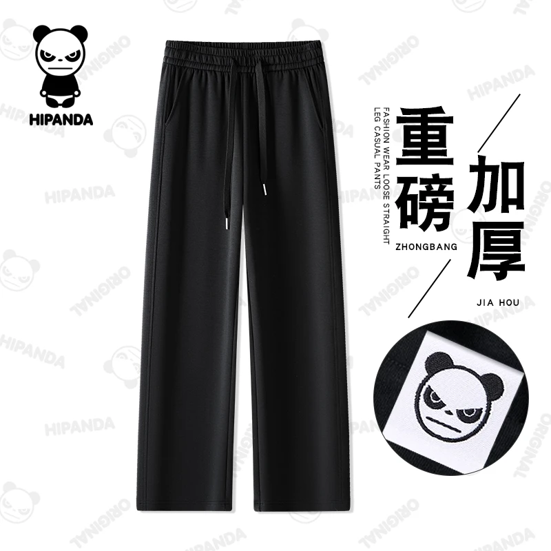 “你好熊猫”HiPanda2025秋季上新宽松男士垂顺直筒裤休闲运动卫裤