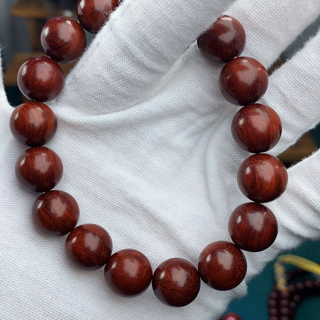 波***波手串/手链檀香紫檀（小叶紫檀）1.2无胶无蜡超顶泥