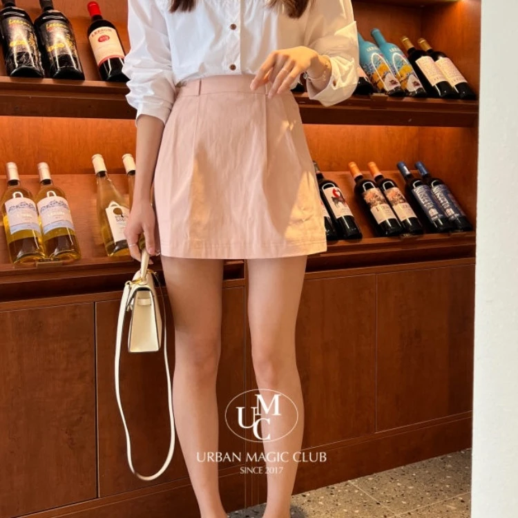 韩版夏季无弹休闲百搭气质半身裙-1600