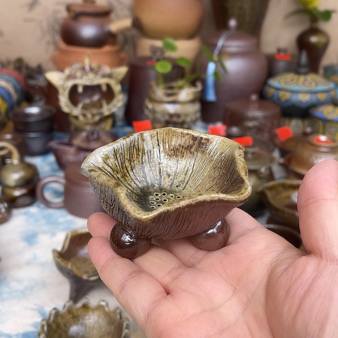 茶漏茶漏手捏底座阿