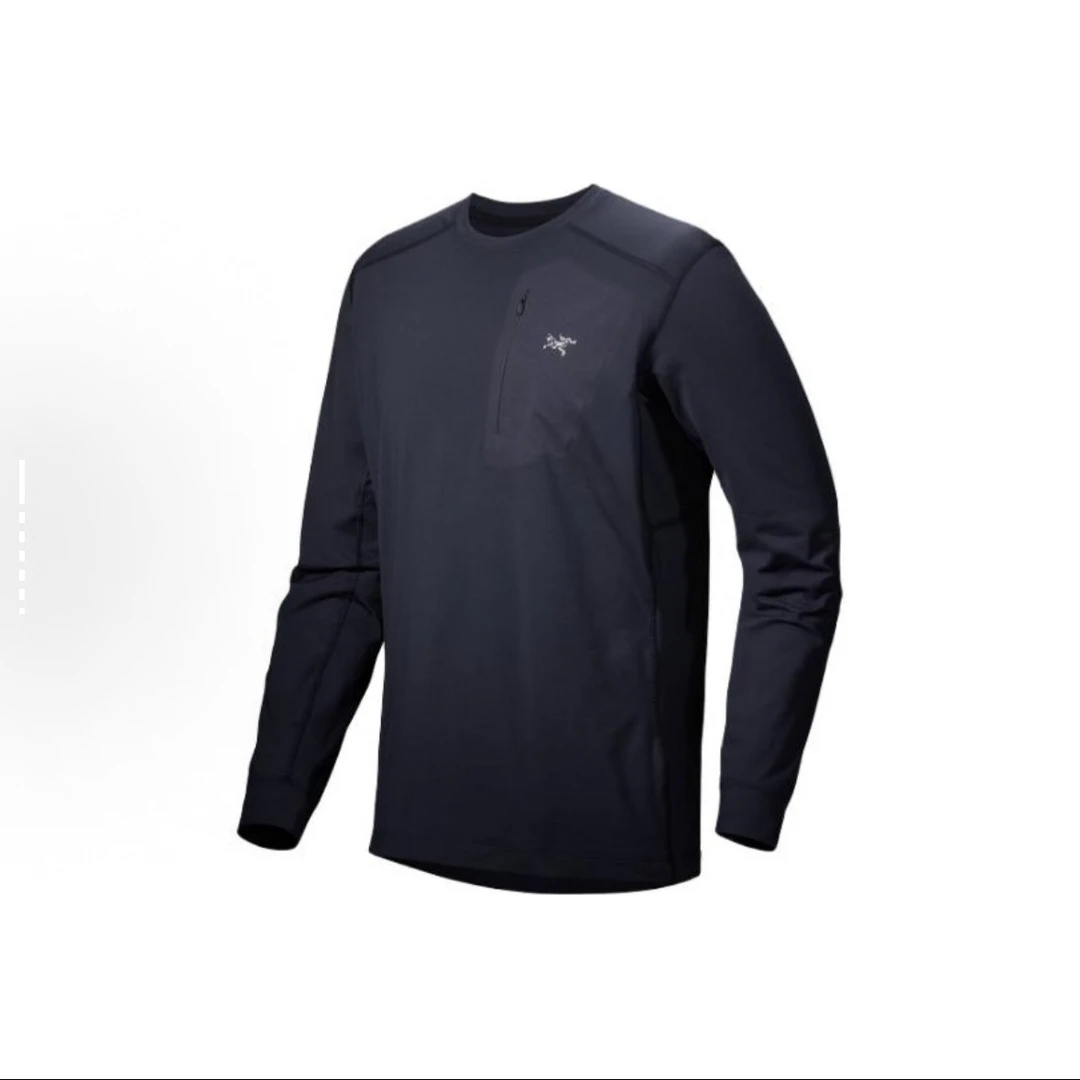 Arcteryx始祖鸟RHOLT圆领微绒面料吸湿排汗轻量男士休闲运动装