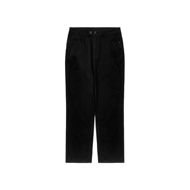 面膜牛仔裤牛仔长裤休闲裤时尚百搭黑色简约宽松九分弹力夏季水洗