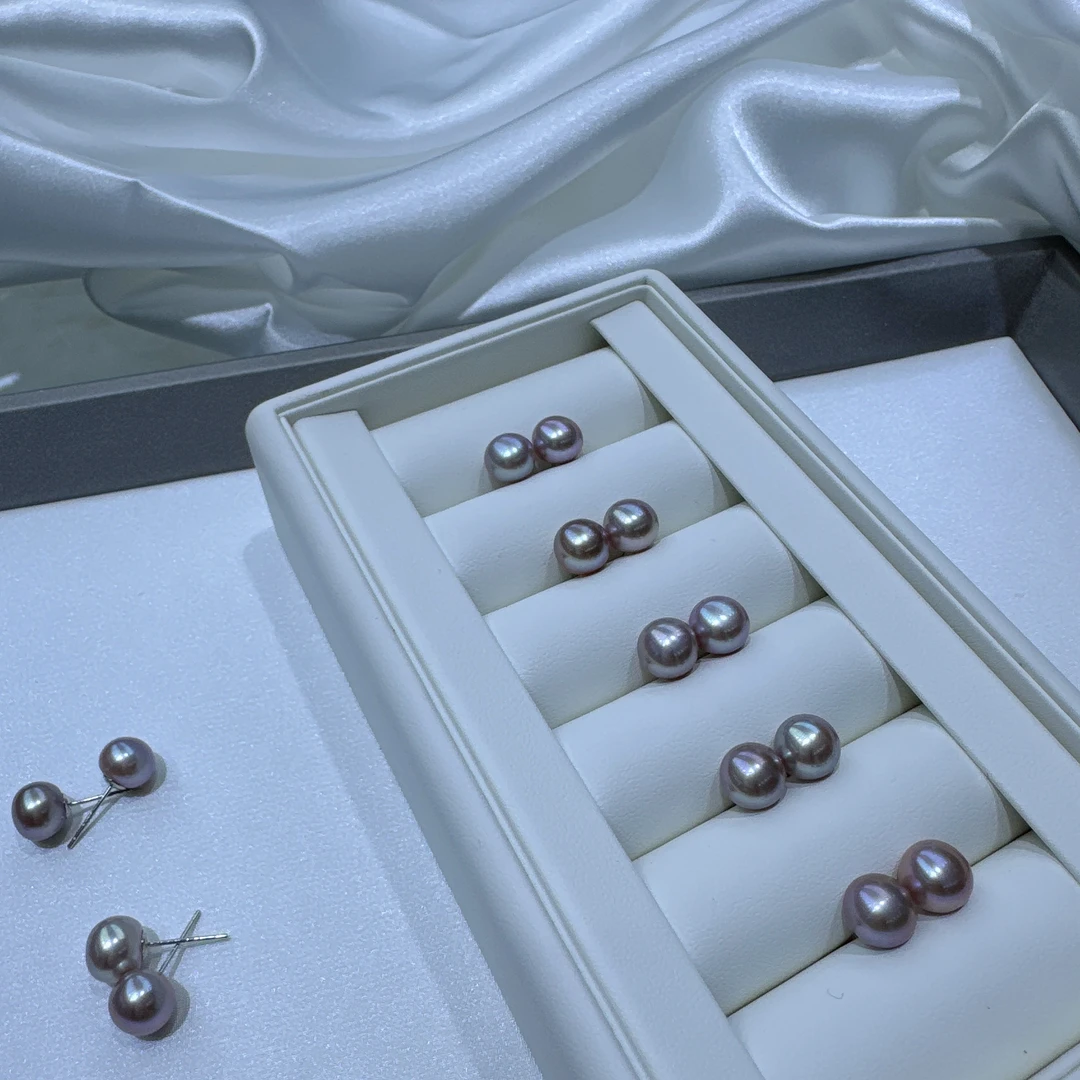 【紫韵流光】8-9mm淡水紫珠珍珠耳钉多样性发一