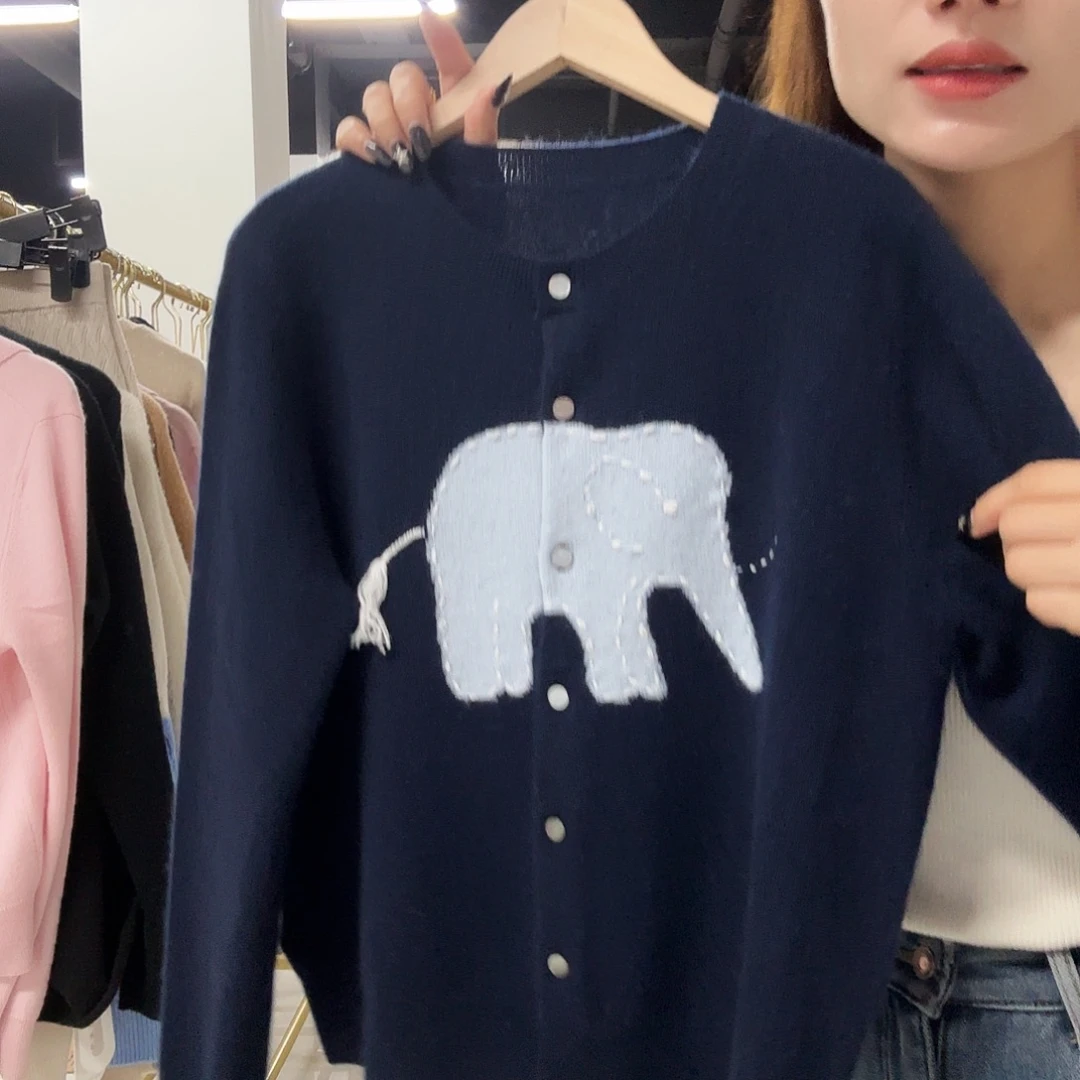 004孤品大象开衫藏青