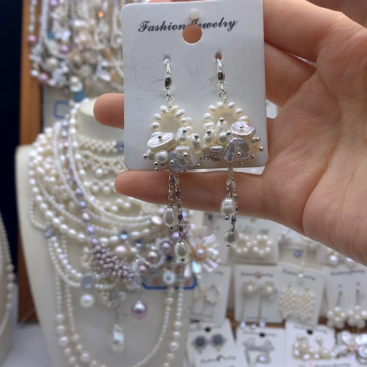 合金淡水珍珠项链耳饰