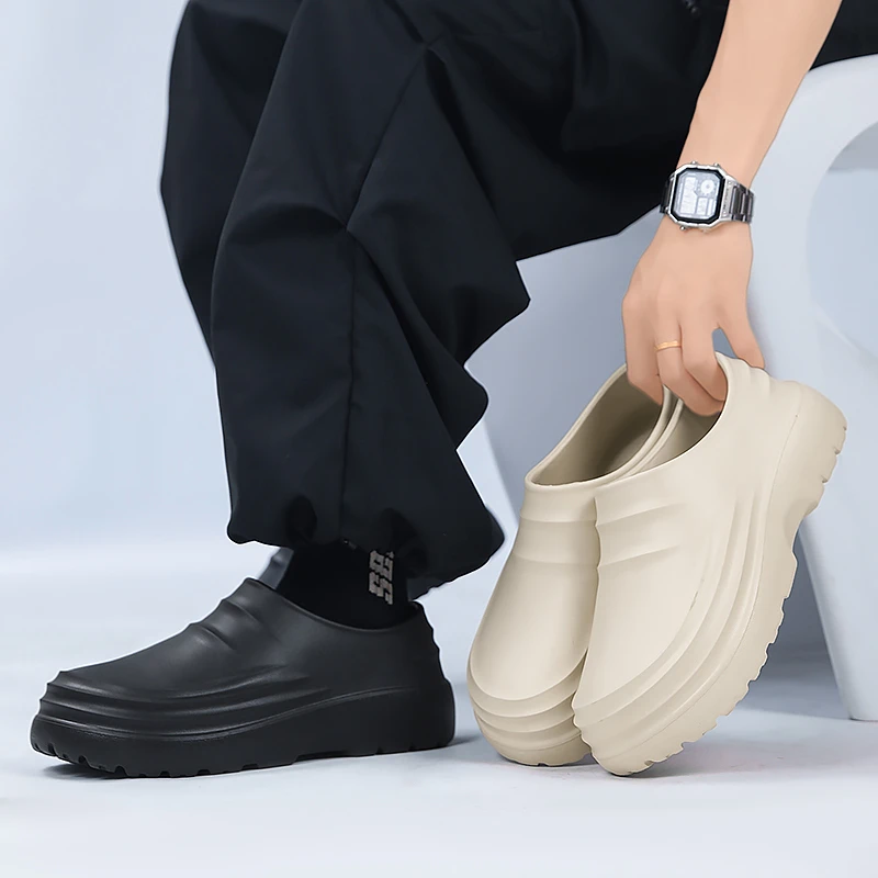 厨师鞋男女包跟防水拖鞋厨房专用鞋一脚蹬雨靴防滑劳保工作鞋2025