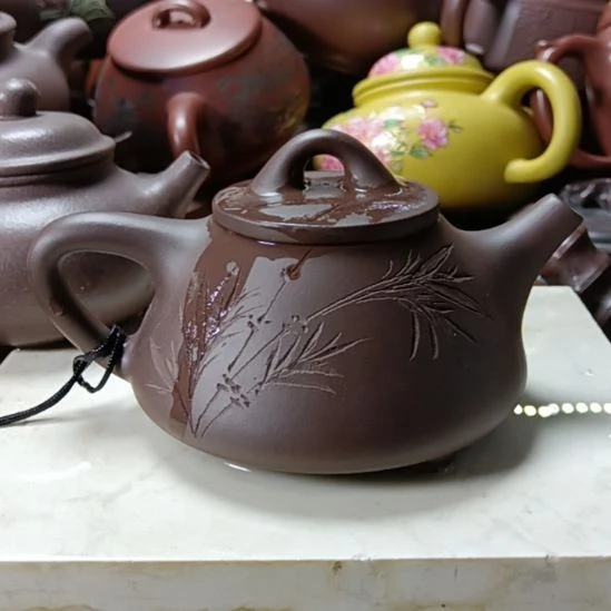 紫砂茶壶宜兴原矿老紫泥柴烧手工250cc紫砂壶