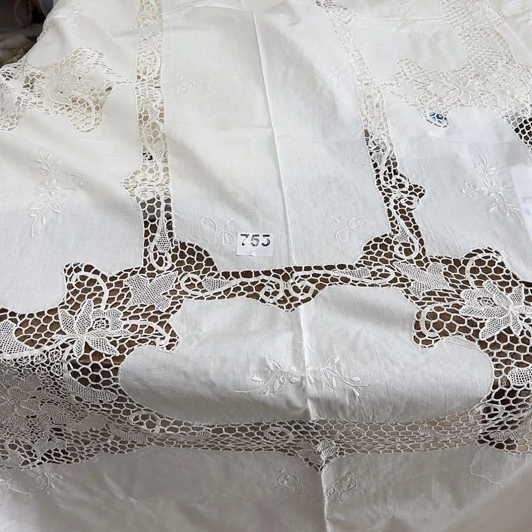 毛绒手工即墨花边桌布2.6✖️1.7，755号