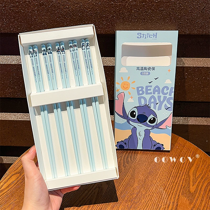 迪士尼史迪仔陶瓷筷高颜值家用高档抗菌防霉筷子伴手礼生日礼物品