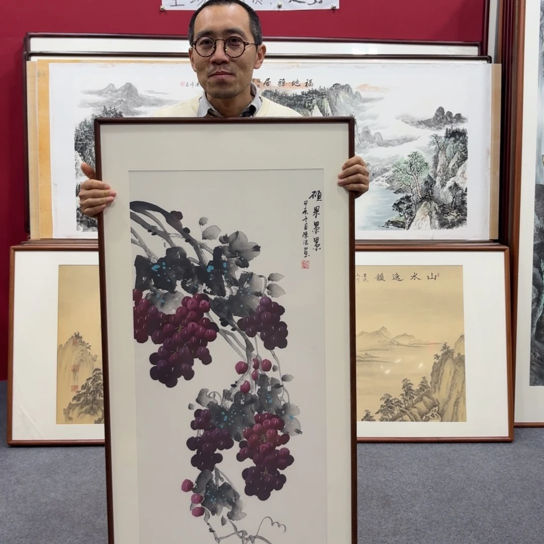 国画带框绘画120/60尺寸