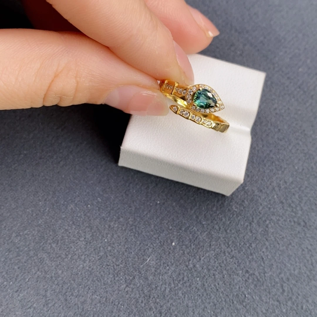 蓝宝石戒指银S925镶嵌